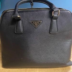 Satchel style purse featuring a double zipper top